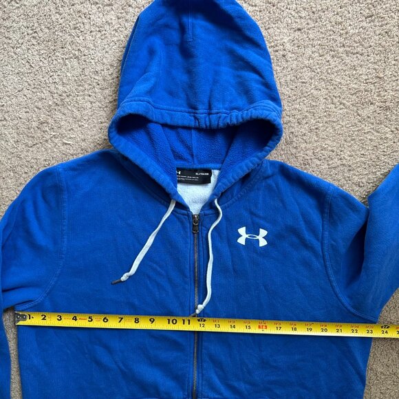 Under Armour Sweatshirt Mens XL Hoodie Full Zip UA Blue Pockets - Picture 9 of 11
